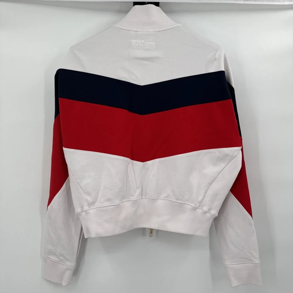 Wilson Sport Professionals‎ Gibson Tricot Jacket Women's Large Blue Red Tennis